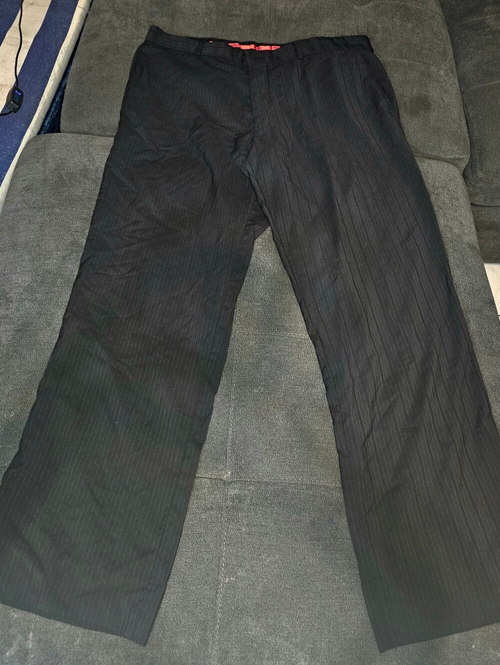 HUGO Black Pinstripe Dress Pants